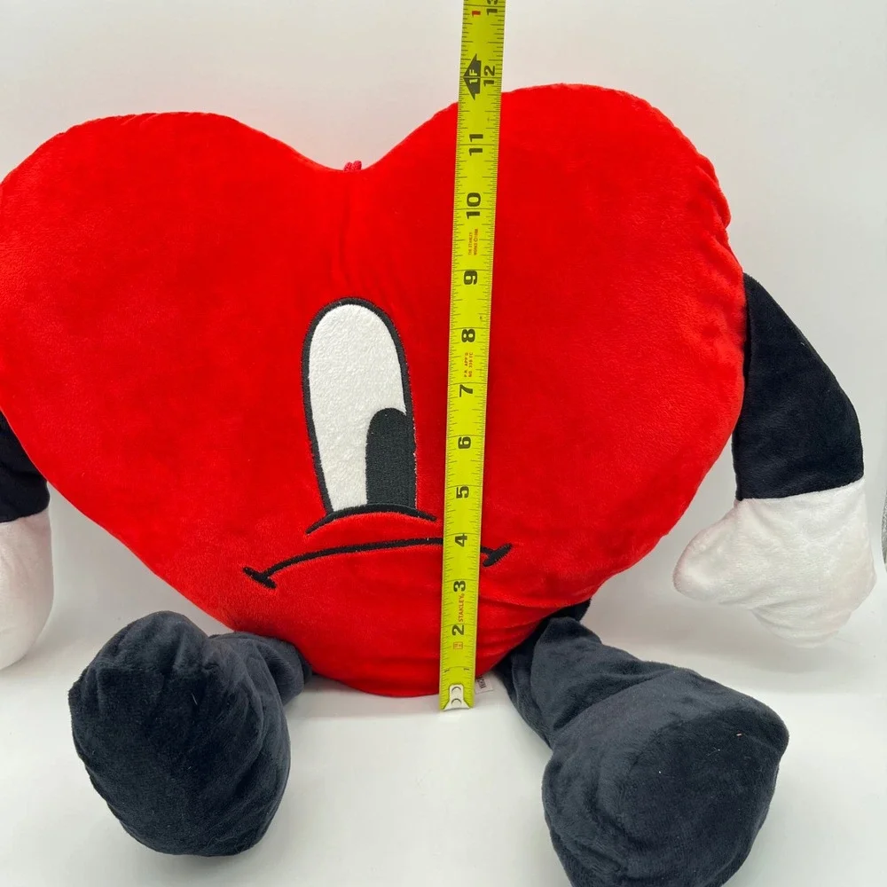 Sad Red Heart Plush Pillow Sad Heart Mascot 12in